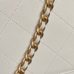 CHANEL 25S FLAP BAG 28 IN WHITE CALFSKIN WITH GOLD HARDWARE - Image 6