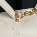 CHANEL 25S FLAP BAG 28 IN WHITE CALFSKIN WITH GOLD HARDWARE - Image 4