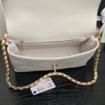 CHANEL 25S FLAP BAG 28 IN WHITE CALFSKIN WITH GOLD HARDWARE - Image 8