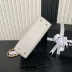CHANEL 25S FLAP BAG 28 IN WHITE CALFSKIN WITH GOLD HARDWARE - Image 7