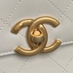 CHANEL 25S FLAP BAG 28 IN WHITE CALFSKIN WITH GOLD HARDWARE - Image 2