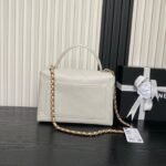 CHANEL 25S FLAP BAG 28 IN WHITE CALFSKIN WITH GOLD HARDWARE - Image 3