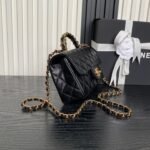 CHANEL 25S FLAP BAG 19 IN BLACK CALFSKIN GOLD HARDWARE - Image 5