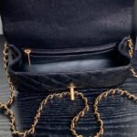 CHANEL 25S FLAP BAG 19 IN BLACK CALFSKIN GOLD HARDWARE - Image 6