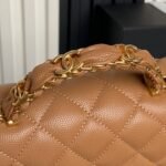 CHANEL 25S FLAP BAG 19 IN CARAMEL CALFSKIN GOLD HARDWARE - Image 13