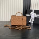 CHANEL 25S FLAP BAG 19 IN CARAMEL CALFSKIN GOLD HARDWARE - Image 11