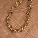 CHANEL 25S FLAP BAG 19 IN CARAMEL CALFSKIN GOLD HARDWARE - Image 9
