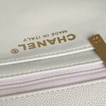 CHANEL 25S FLAP BAG 19 IN WHITE CALFSKIN GOLD HARDWARE - Image 8