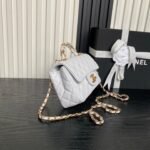 CHANEL 25S FLAP BAG 19 IN WHITE CALFSKIN GOLD HARDWARE - Image 12