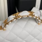 CHANEL 25S FLAP BAG 19 IN WHITE CALFSKIN GOLD HARDWARE - Image 5