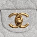 CHANEL 25S FLAP BAG 19 IN WHITE CALFSKIN GOLD HARDWARE - Image 13