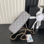 CHANEL 25S FLAP BAG 19 IN CHARCOAL GRAY CALFSKIN GOLD HARDWARE - Image 16
