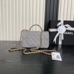 CHANEL 25S FLAP BAG 19 IN CHARCOAL GRAY CALFSKIN GOLD HARDWARE - Image 2