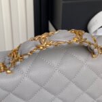 CHANEL 25S FLAP BAG 19 IN CHARCOAL GRAY CALFSKIN GOLD HARDWARE - Image 14