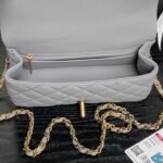 CHANEL 25S FLAP BAG 19 IN CHARCOAL GRAY CALFSKIN GOLD HARDWARE - Image 6