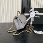 CHANEL 25S FLAP BAG 19 IN CHARCOAL GRAY CALFSKIN GOLD HARDWARE - Image 12