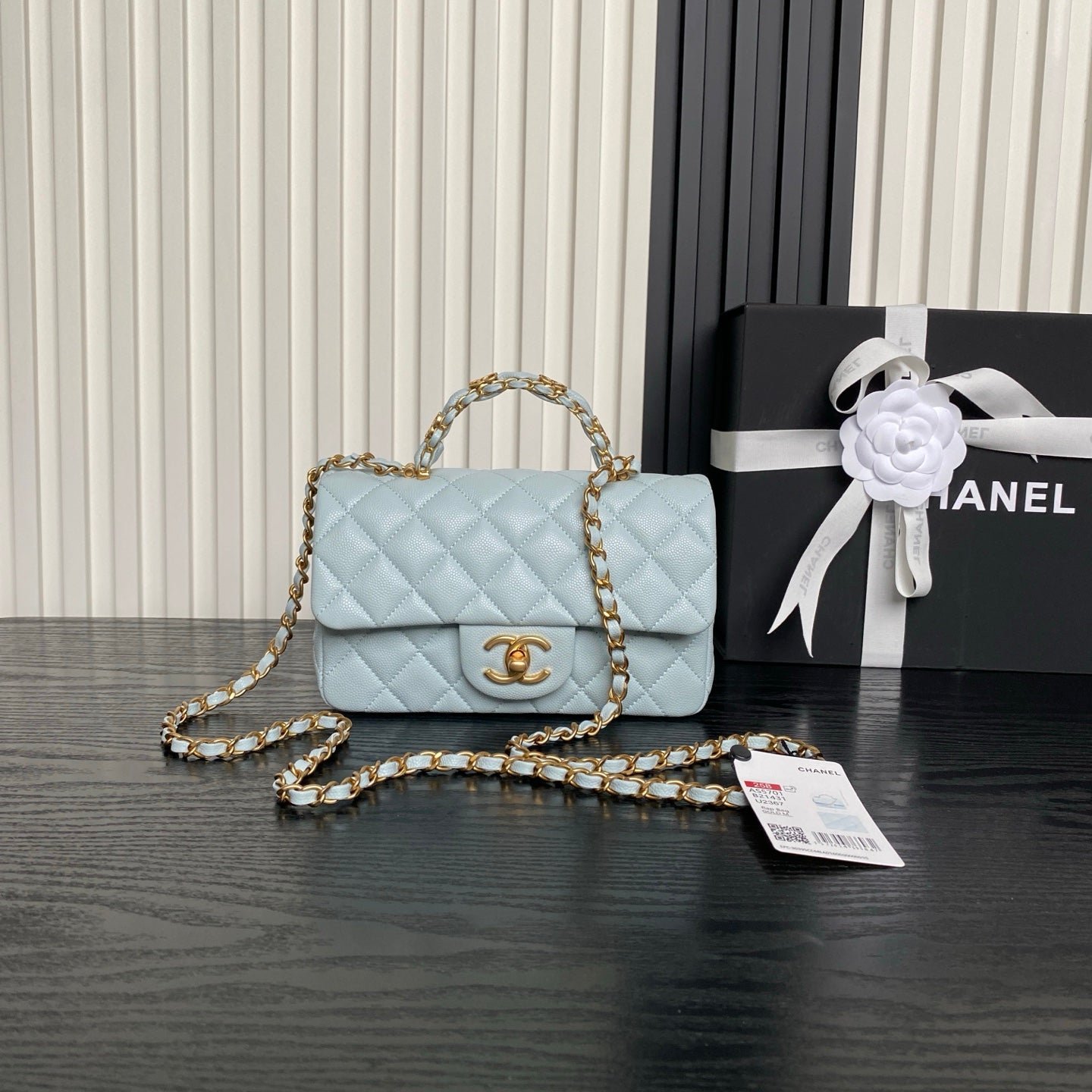 img_70762a6f_20250808_i1754592729482_2727_0_0_jpg CHANEL 25S FLAP BAG 19 IN LIGHT BLUE CALFSKIN GOLD HARDWARE - Image 1