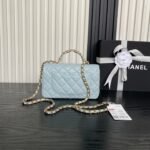 CHANEL 25S FLAP BAG 19 IN LIGHT BLUE CALFSKIN GOLD HARDWARE - Image 2
