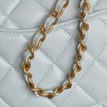 CHANEL 25S FLAP BAG 19 IN LIGHT BLUE CALFSKIN GOLD HARDWARE - Image 9