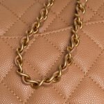 CHANEL 25S FLAP BAG 22 CM IN LIGHT BROWN CAVIAR WITH GOLD HARDWARE - Image 4