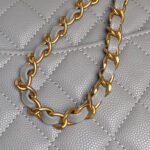 CHANEL 25S FLAP BAG 22 IN CHARCOAL GRAY CALFSKIN GOLD HARDWARE - Image 8