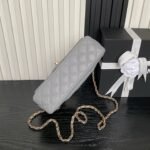 CHANEL 25S FLAP BAG 22 IN CHARCOAL GRAY CALFSKIN GOLD HARDWARE - Image 6