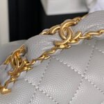 CHANEL 25S FLAP BAG 22 IN CHARCOAL GRAY CALFSKIN GOLD HARDWARE - Image 4