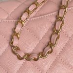 CHANEL 25S FLAP BAG 19 IN PINK CALFSKIN GOLD HARDWARE - Image 8