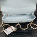CHANEL 25S FLAP BAG 22 IN LIGHT BLUE CALFSKIN GOLD HARDWARE - Image 5