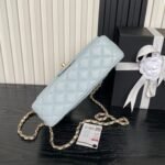 CHANEL 25S FLAP BAG 22 IN LIGHT BLUE CALFSKIN GOLD HARDWARE - Image 15