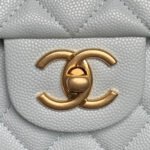 CHANEL 25S FLAP BAG 22 IN LIGHT BLUE CALFSKIN GOLD HARDWARE - Image 12