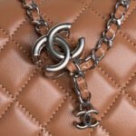 CHANEL 25S FLAP BAG 23 IN DARK CARAMEL CALFSKIN SILVER HARDWARE - Image 14