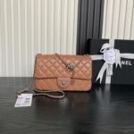 CHANEL 25S FLAP BAG 23 IN DARK CARAMEL CALFSKIN SILVER HARDWARE - Image 10