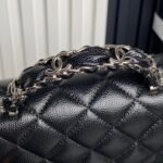 CHANEL 25S FLAP BAG 19 IN BLACK CALFSKIN SILVER HARDWARE - Image 4