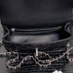 CHANEL 25S FLAP BAG 19 IN BLACK CALFSKIN SILVER HARDWARE - Image 5
