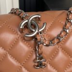 CHANEL 25S MINI FLAP BAG 18 IN DARK CARAMEL CALFSKIN - Image 14
