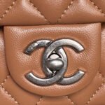 CHANEL 25S MINI FLAP BAG 18 IN DARK CARAMEL CALFSKIN - Image 13