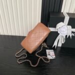 CHANEL 25S MINI FLAP BAG 18 IN DARK CARAMEL CALFSKIN - Image 16