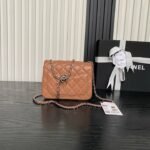 CHANEL 25S MINI FLAP BAG 18 IN DARK CARAMEL CALFSKIN - Image 11