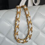 CHANEL 25S CHAIN WALLET 19 IN LIGHT BLUE LAMBSKIN GOLD HARDWARE - Image 7