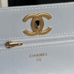 CHANEL 25S CHAIN WALLET 19 IN LIGHT BLUE LAMBSKIN GOLD HARDWARE - Image 15
