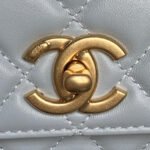 CHANEL 25S CHAIN WALLET 19 IN LIGHT BLUE LAMBSKIN GOLD HARDWARE - Image 12