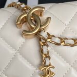 CHANEL 25S CHAIN WALLET 19 IN IVORY LAMBSKIN GOLD HARDWARE - Image 13