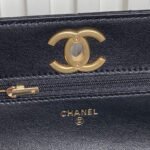 CHANEL 25S CHAIN WALLET 19 IN BLACK LAMBSKIN GOLD HARDWARE - Image 6