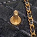 CHANEL 25S CHAIN WALLET 19 IN BLACK LAMBSKIN GOLD HARDWARE - Image 7