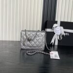 CHANEL 25S MINI FLAP BAG 18 IN DARK GRAY CALFSKIN - Image 11
