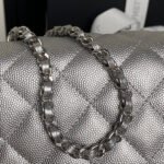 CHANEL 25S FLAP BAG 23 IN DARK GRAY CALFSKIN SILVER HARDWARE - Image 17