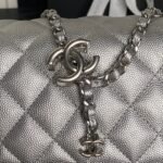 CHANEL 25S FLAP BAG 23 IN DARK GRAY CALFSKIN SILVER HARDWARE - Image 14