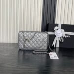 CHANEL 25S FLAP BAG 23 IN DARK GRAY CALFSKIN SILVER HARDWARE - Image 2