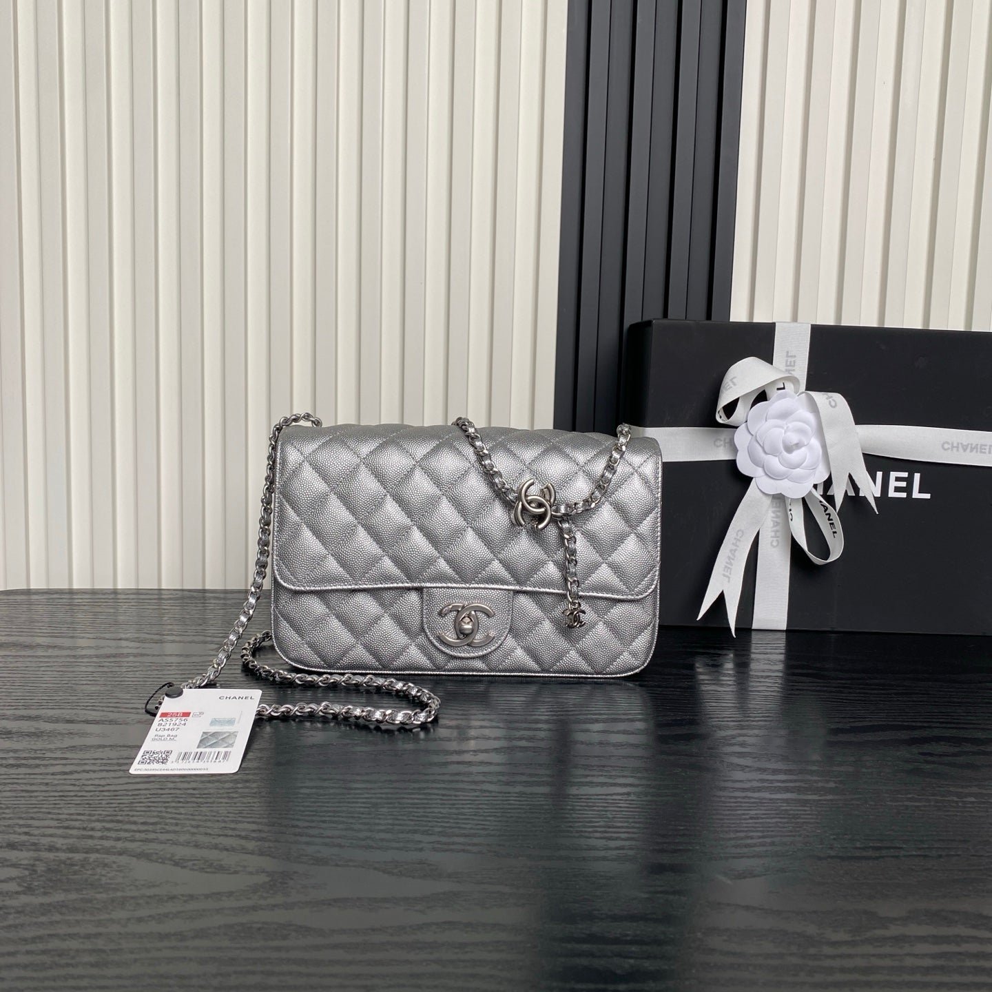 img_70762a6f_20250902_i1756812295596_9049_0_0_jpg CHANEL 25S FLAP BAG 23 IN DARK GRAY CALFSKIN SILVER HARDWARE - Image 1